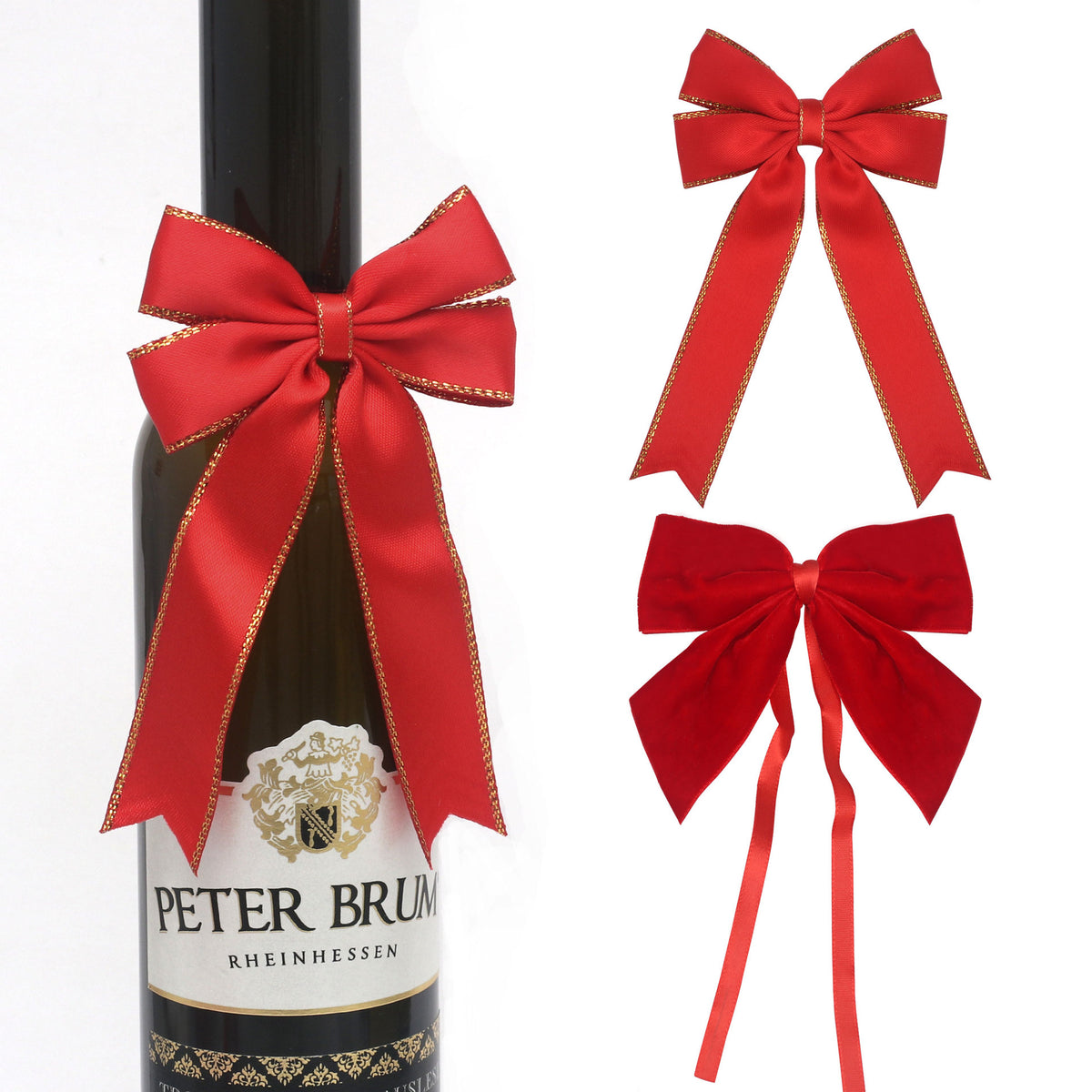Pre-Tied Christmas Bottle Gift Bows