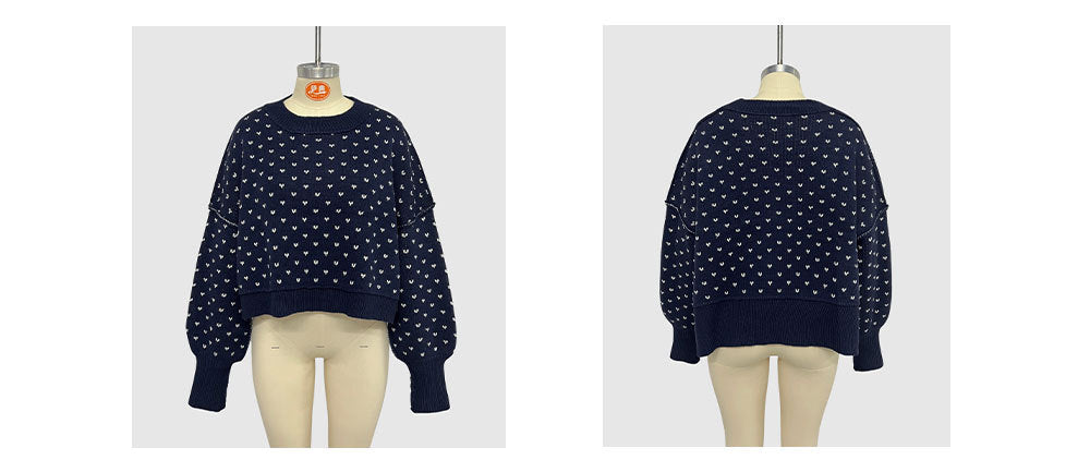Drop Shoulder Butterfly Knit Pullover Sweater - view 1