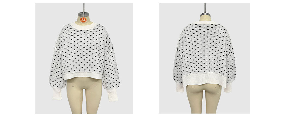 Drop Shoulder Butterfly Knit Pullover Sweater - view 2