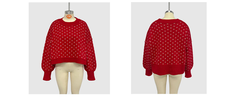 Drop Shoulder Butterfly Knit Pullover Sweater - view 3