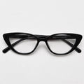 Pointed Cat-Eye Acetate Eyeglass Frames - Black