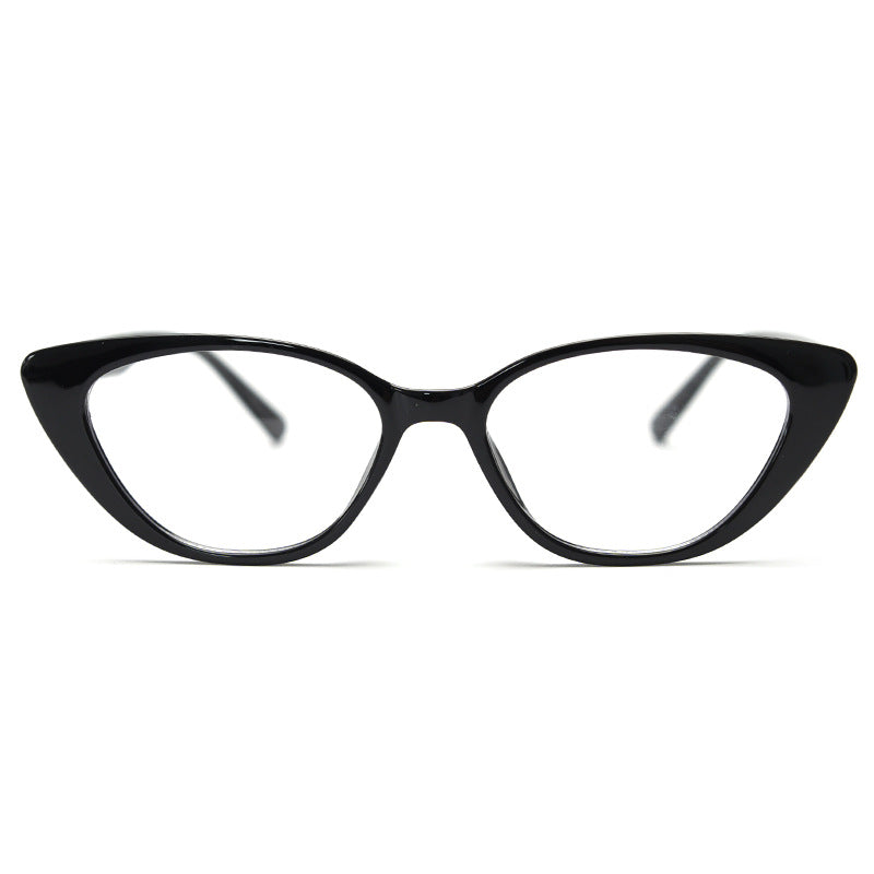 Pointed Cat-Eye Acetate Eyeglass Frames - Black - 5