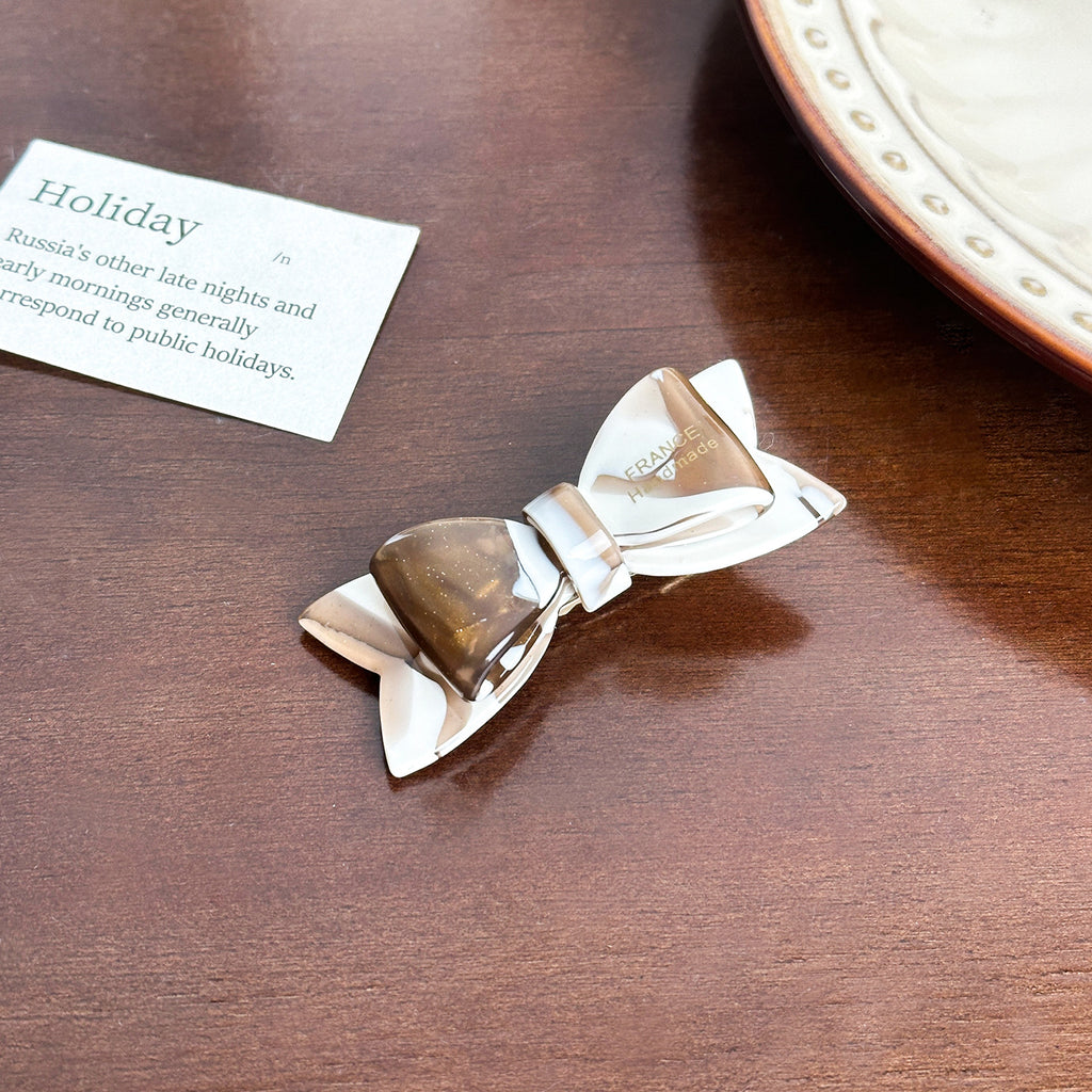 Swirl Pattern Acetate Hair Claw Clip - Bow