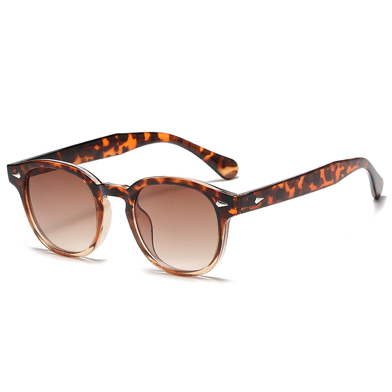 Round Keyhole Frame Retro Sunglasses - C10