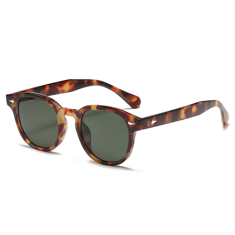 Round Keyhole Frame Retro Sunglasses - C2