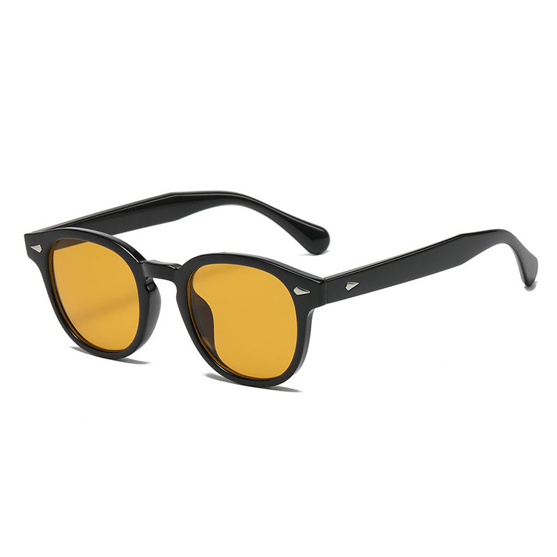 Round Keyhole Frame Retro Sunglasses - C23