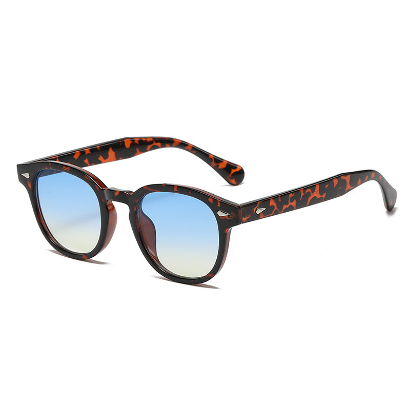 Round Keyhole Frame Retro Sunglasses - C25