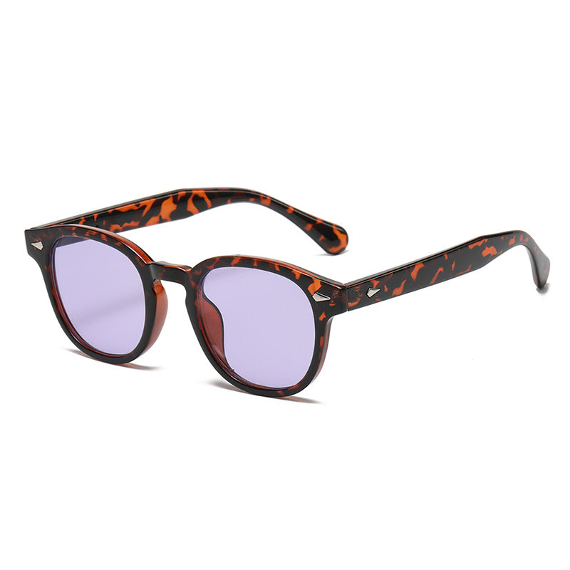 Round Keyhole Frame Retro Sunglasses - C26