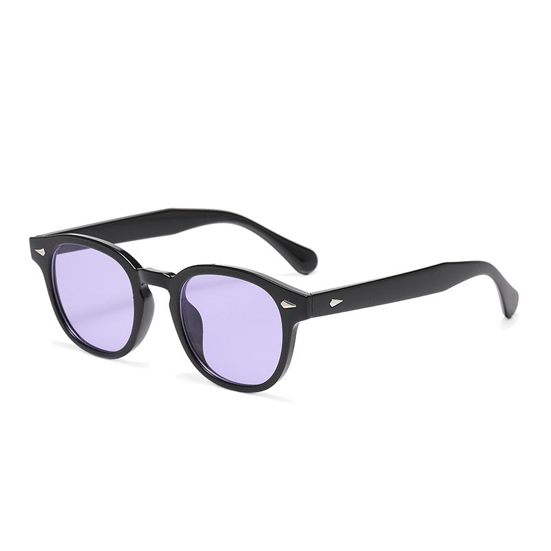 Round Keyhole Frame Retro Sunglasses - C27