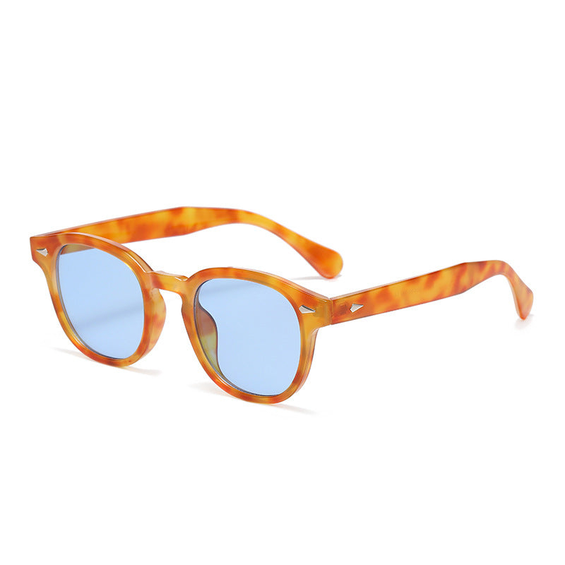 Round Keyhole Frame Retro Sunglasses - C30