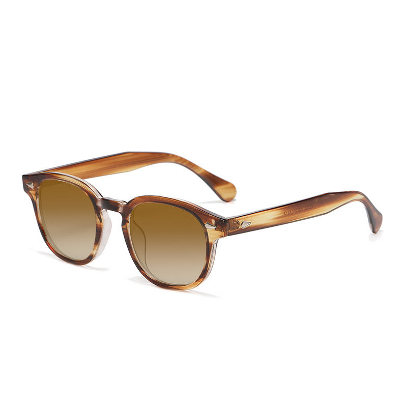 Round Keyhole Frame Retro Sunglasses - C32