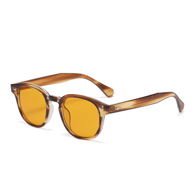 Round Keyhole Frame Retro Sunglasses - C35