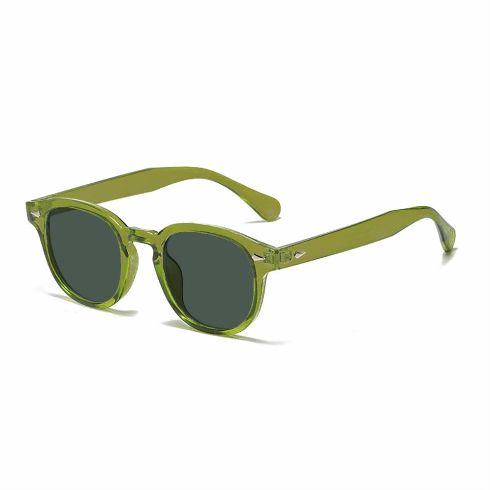 Round Keyhole Frame Retro Sunglasses - C38