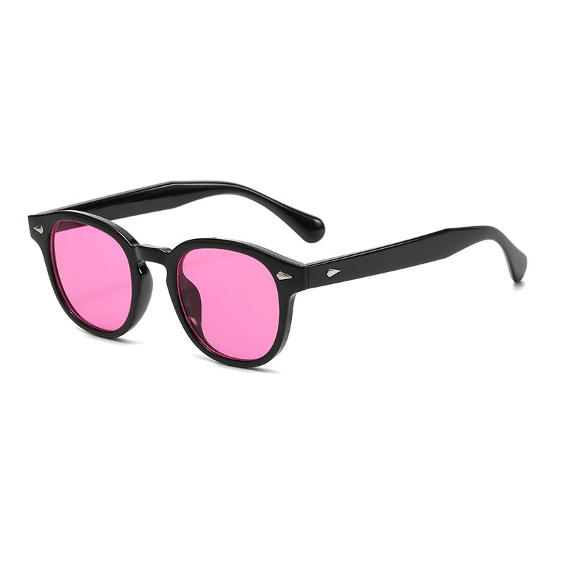 Round Keyhole Frame Retro Sunglasses - C40