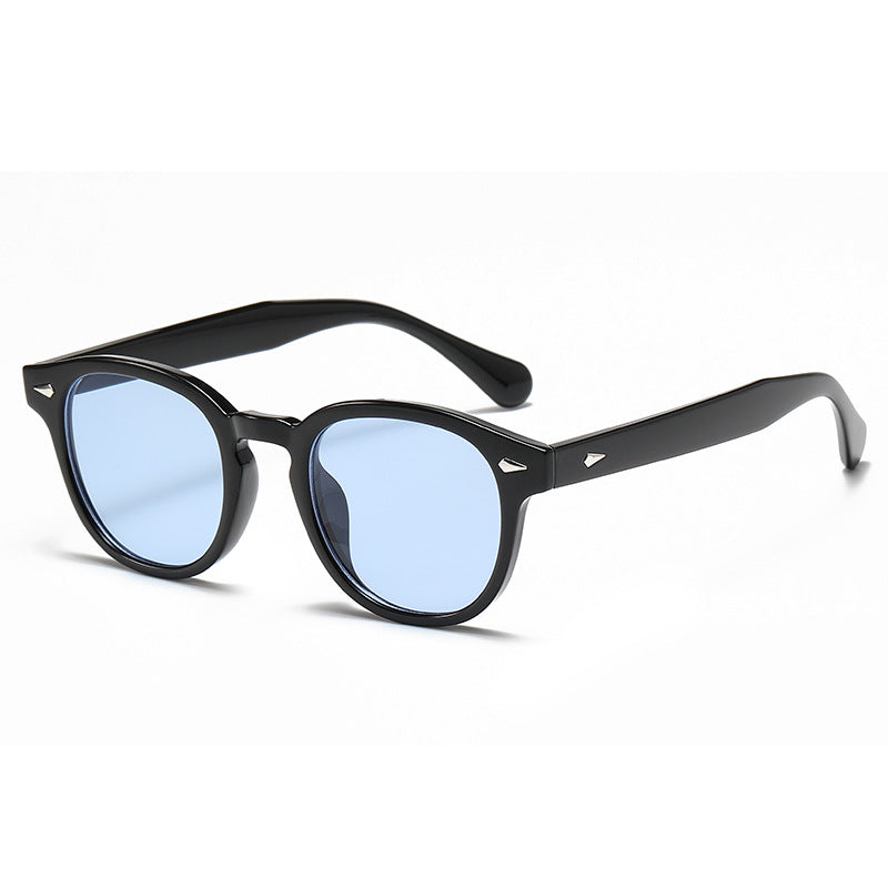 Round Keyhole Frame Retro Sunglasses - C8