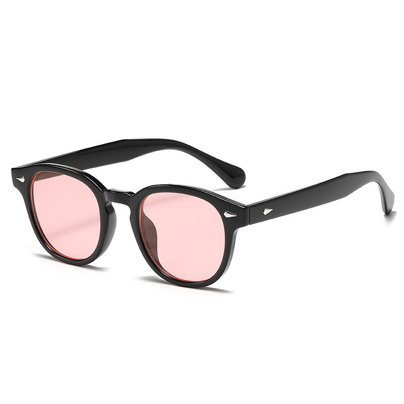 Round Keyhole Frame Retro Sunglasses - C9