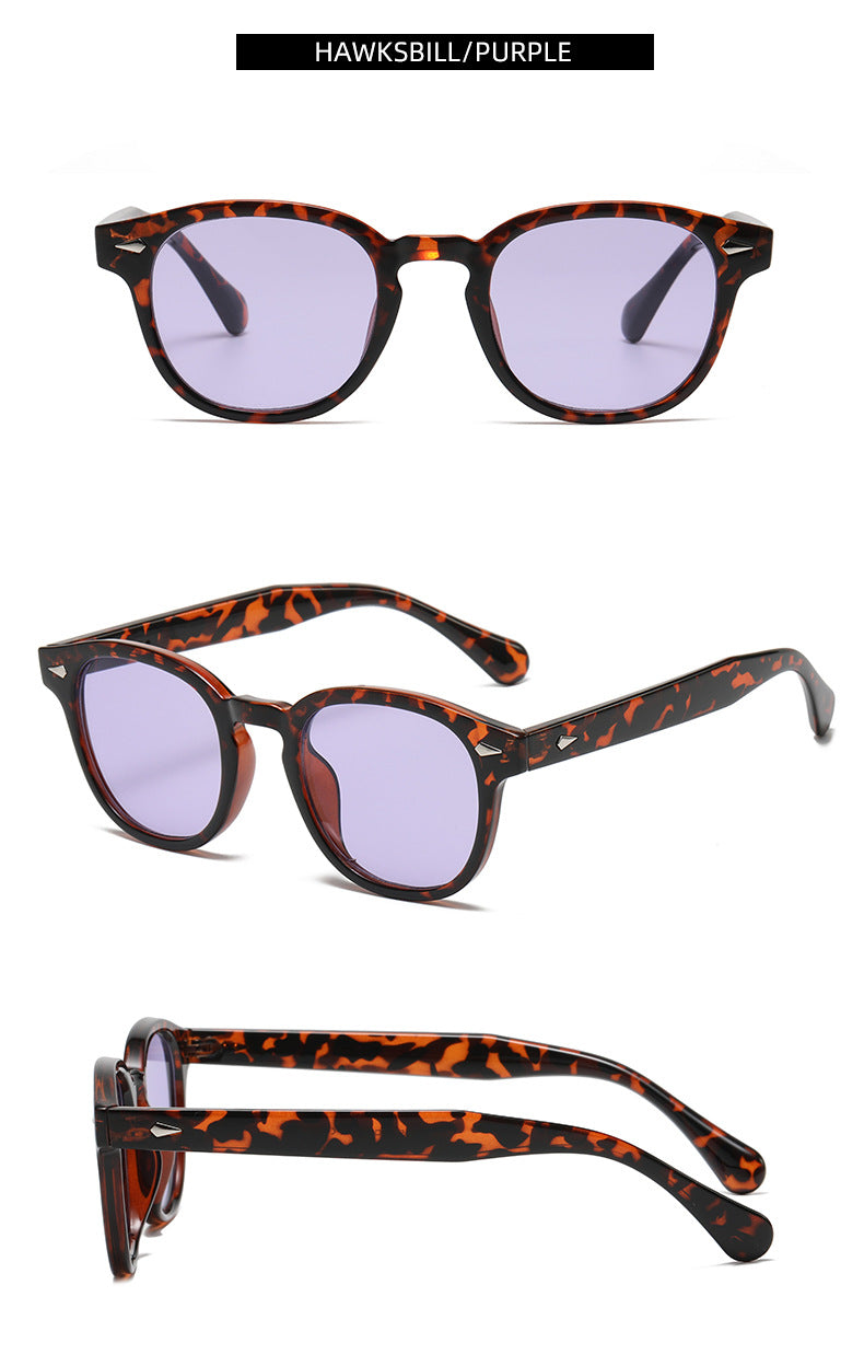 Round Keyhole Frame Retro Sunglasses