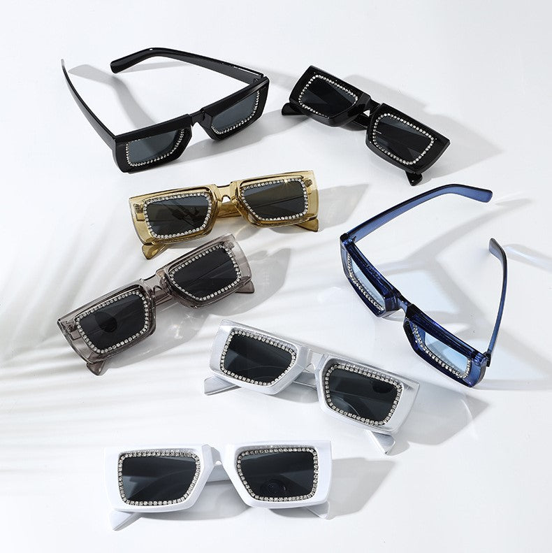 Crystal Rim Chunky Square Sunglasses - view 1