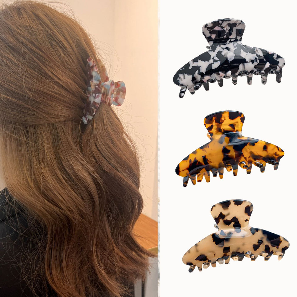 Small Tortoise Print Acetate Claw Clip - view 1