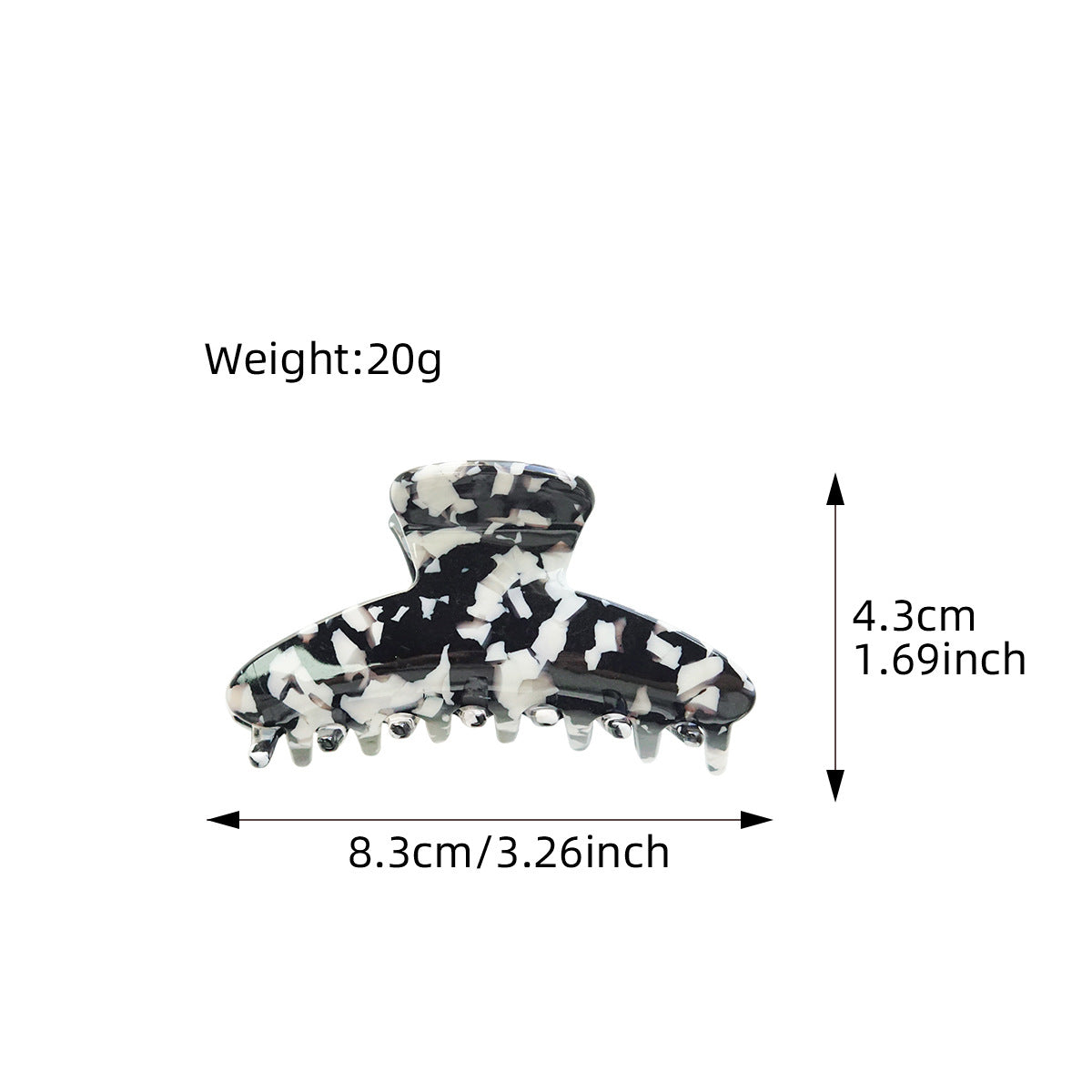 Small Tortoise Print Acetate Claw Clip - view 2