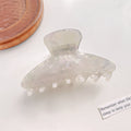 Small Tortoise Print Acetate Claw Clip - white