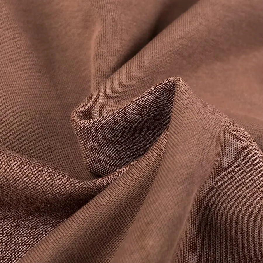 Cropped Zip Up Hoodie Jacket - Brown - 5