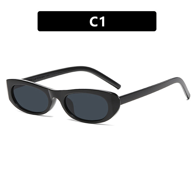 Micro Slim Oval Frame Sunglasses - NO01