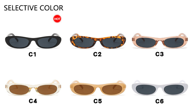 Micro Slim Oval Frame Sunglasses