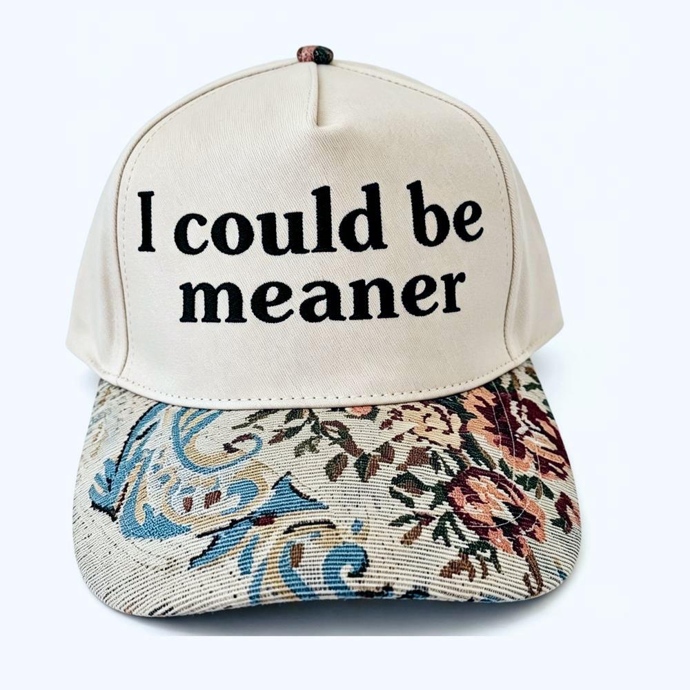 Embroidered Graphic Baseball Cap With Tapestry Bill - Could