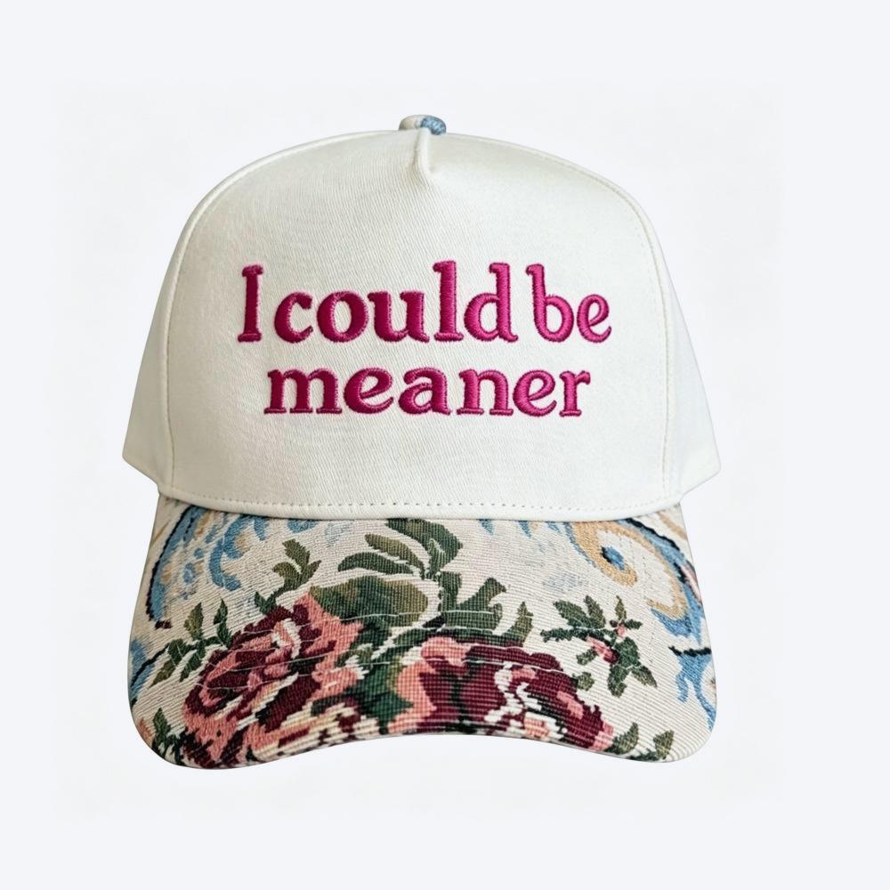 Embroidered Graphic Baseball Cap With Tapestry Bill - RCould