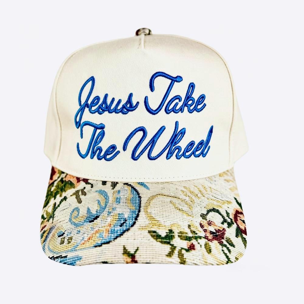 Embroidered Graphic Baseball Cap With Tapestry Bill - Take