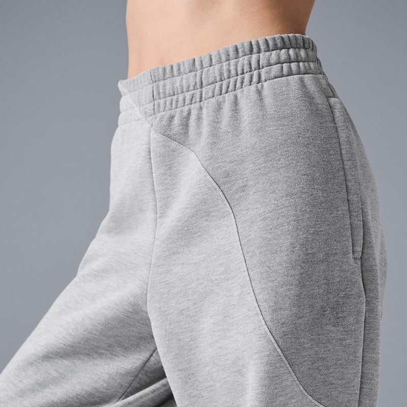 Patchwork Panel Oversized Fleece Hoodie - Grey_pant - 1
