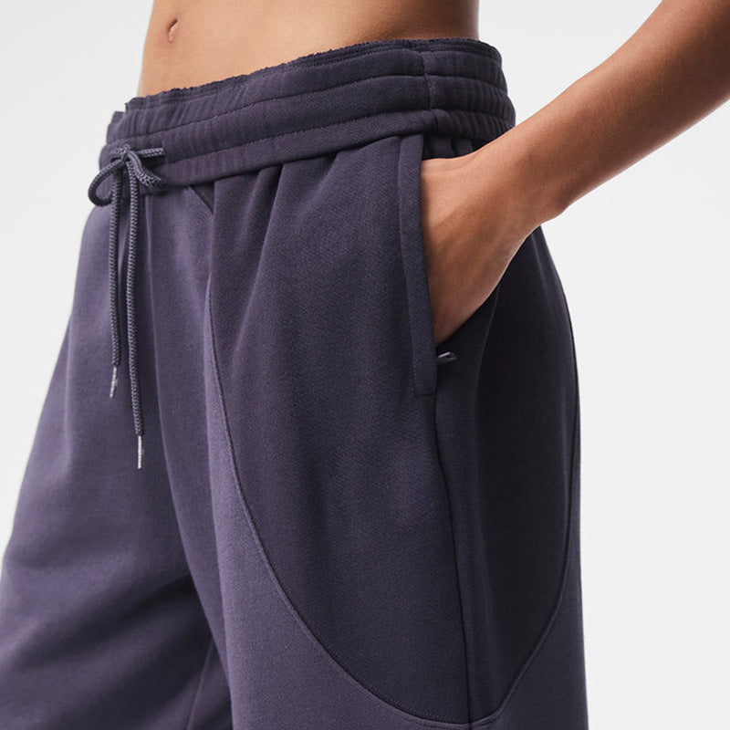 Patchwork Panel Oversized Fleece Hoodie - Purple_pant - 2