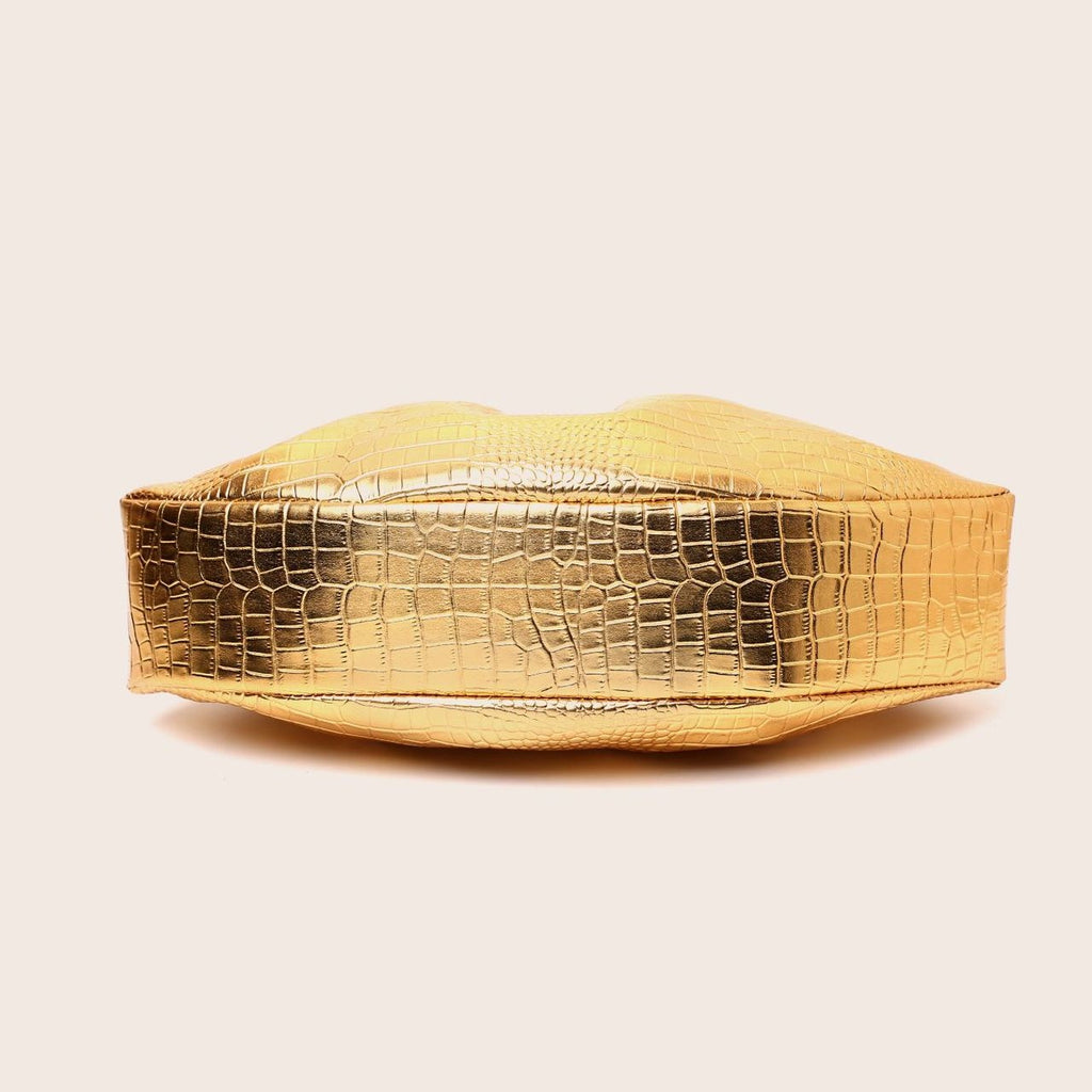 Pleated Dumpling Bag With Wooden Ring Handles - view 3
