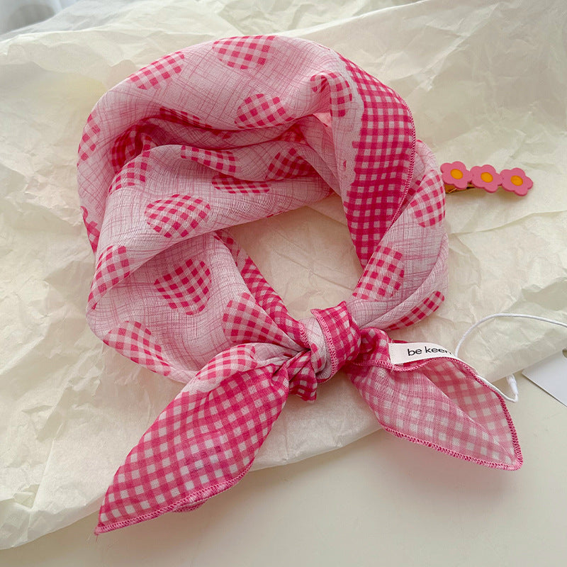 Pastel Patchwork Floral Bandana Square Scarf - NO02