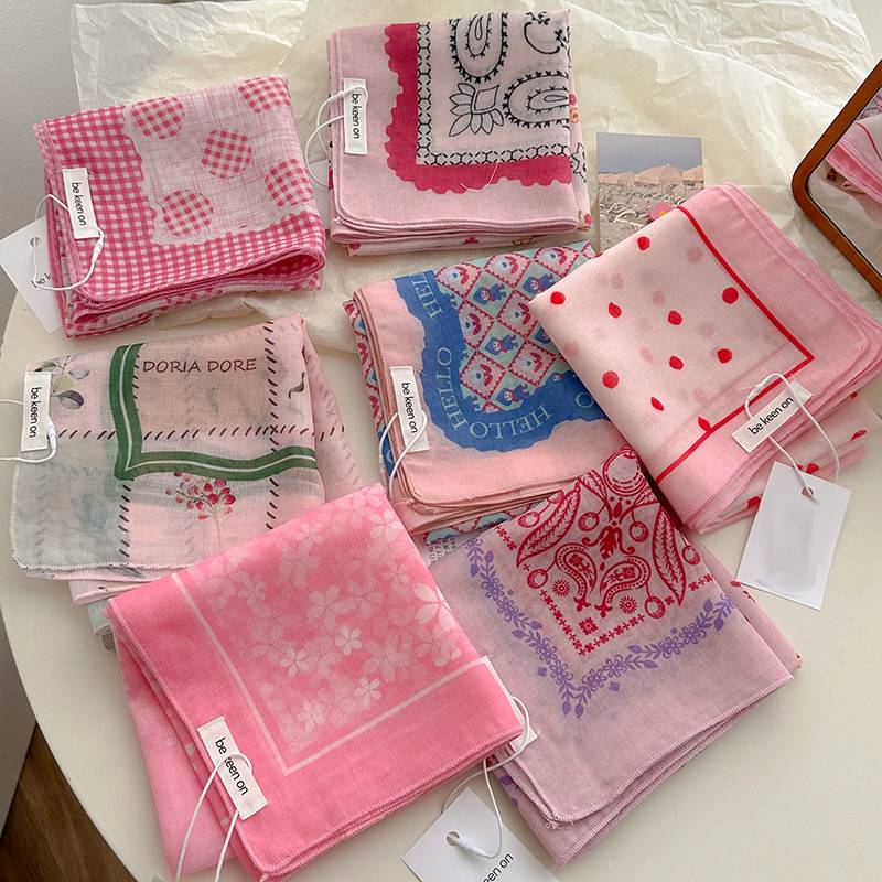 Pastel Patchwork Floral Bandana Square Scarf