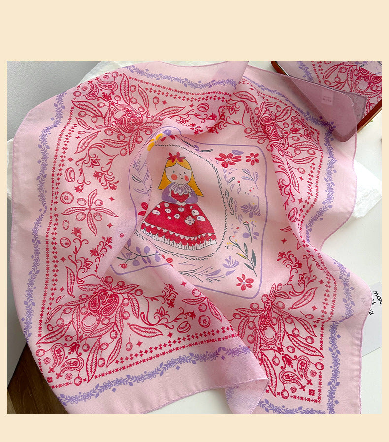 Pastel Patchwork Floral Bandana Square Scarf - view 2