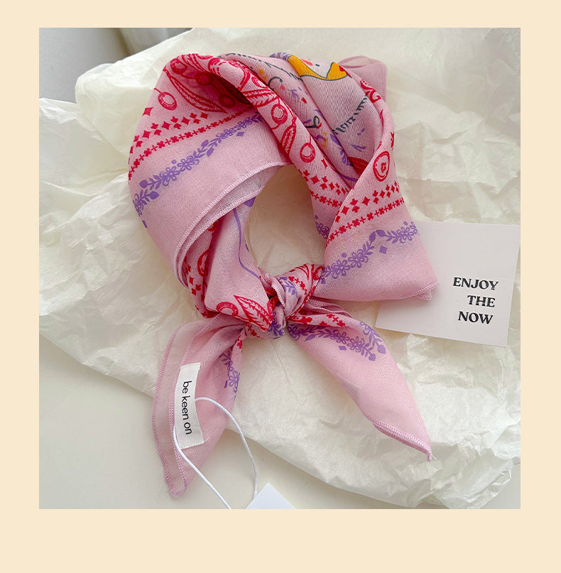 Pastel Patchwork Floral Bandana Square Scarf - view 3