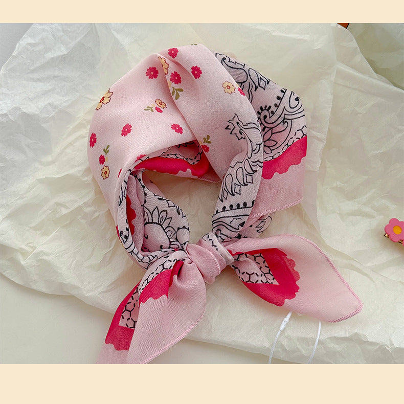 Pastel Patchwork Floral Bandana Square Scarf - view 4