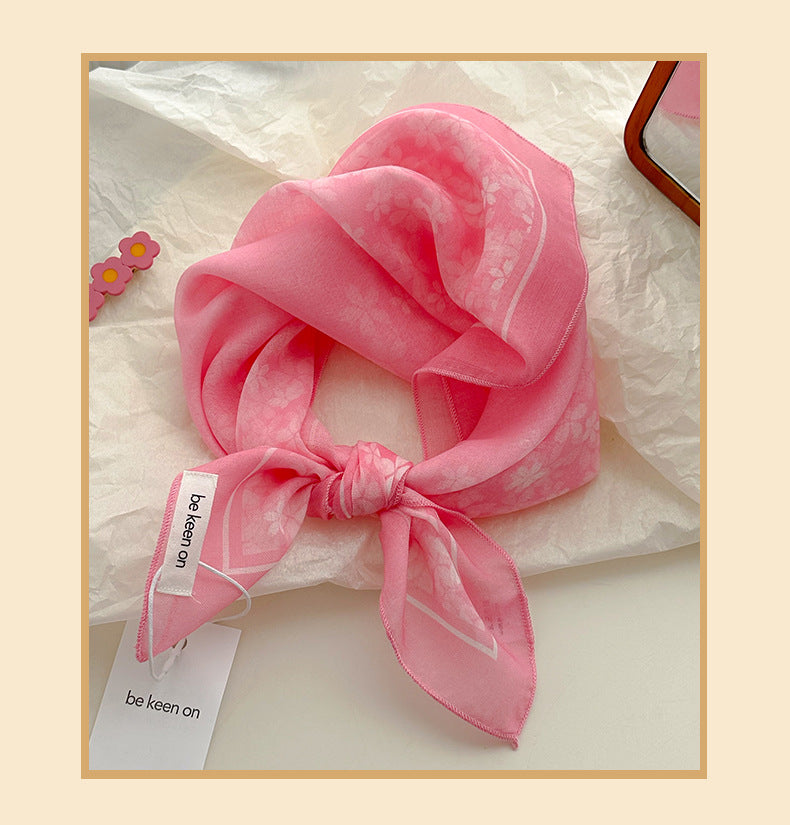 Pastel Patchwork Floral Bandana Square Scarf - view 6
