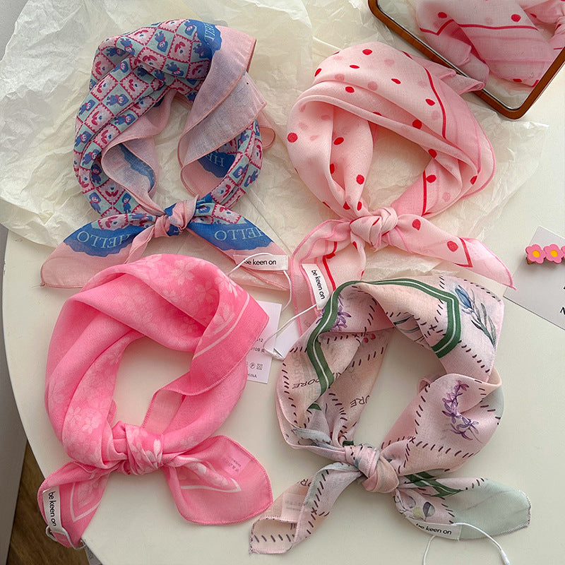 Pastel Patchwork Floral Bandana Square Scarf - view 9