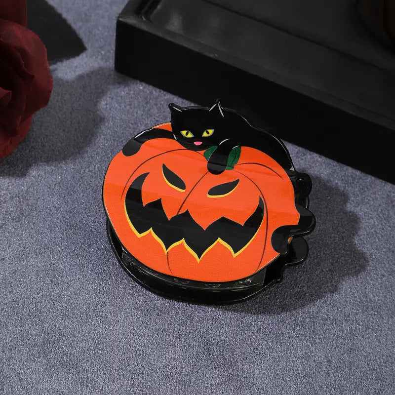 Jack-O-Lantern Pumpkin Hair Claw Clip - C3