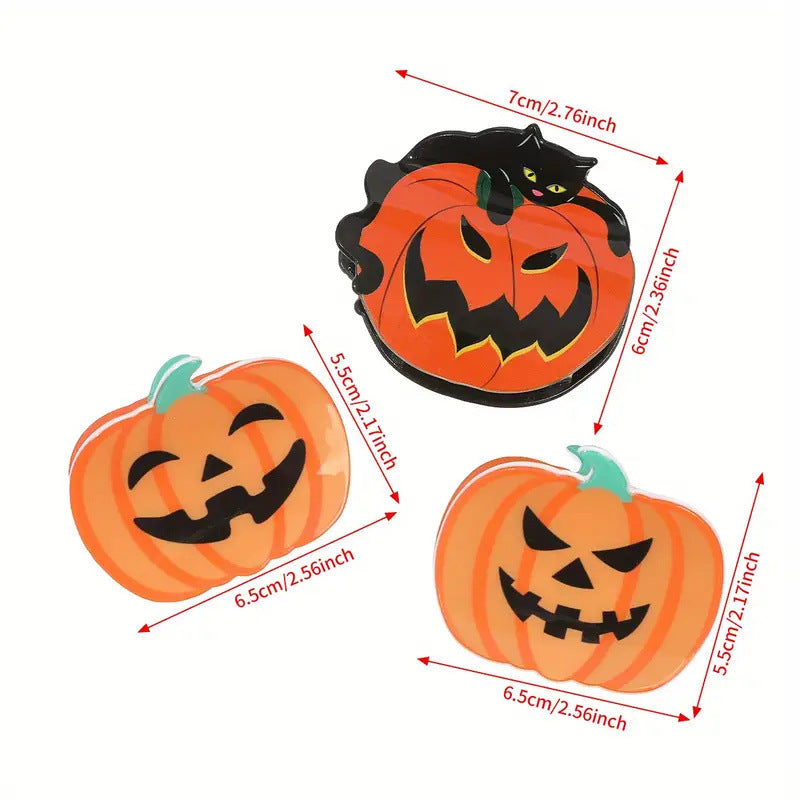 Jack-O-Lantern Pumpkin Hair Claw Clip - view 1