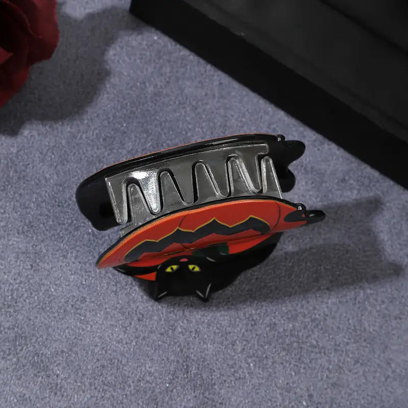 Jack-O-Lantern Pumpkin Hair Claw Clip - view 2
