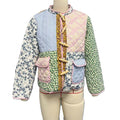 Ditsy Floral Patchwork Quilted Jacket - Pink