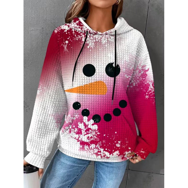 Football Heart Graphic Waffle Knit Sweatshirt - Color_19