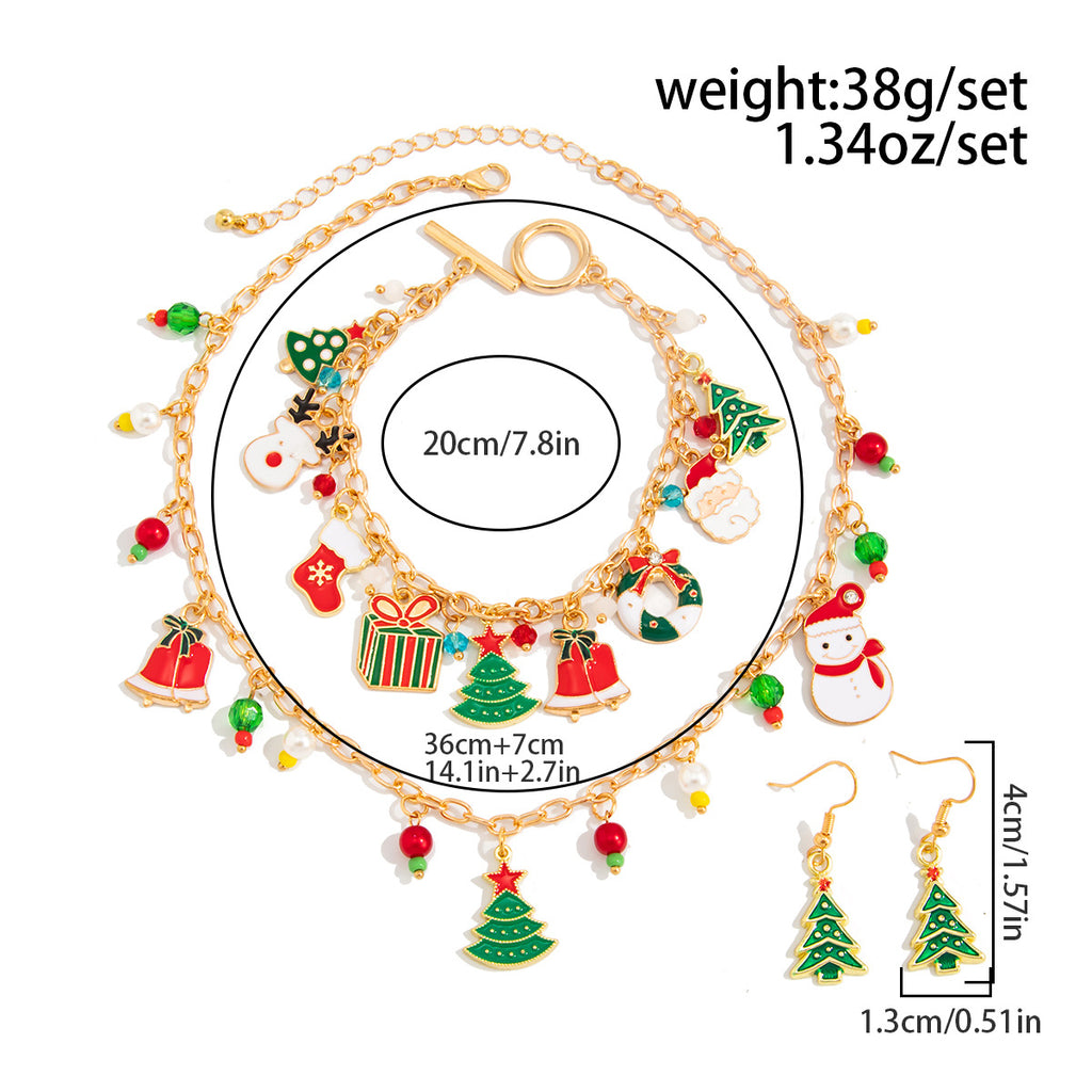 Enamel Holiday Charm Statement Necklace - NO-1