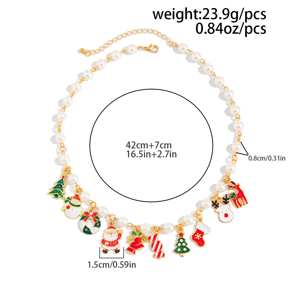 Enamel Holiday Charm Statement Necklace - NO-2 - 1