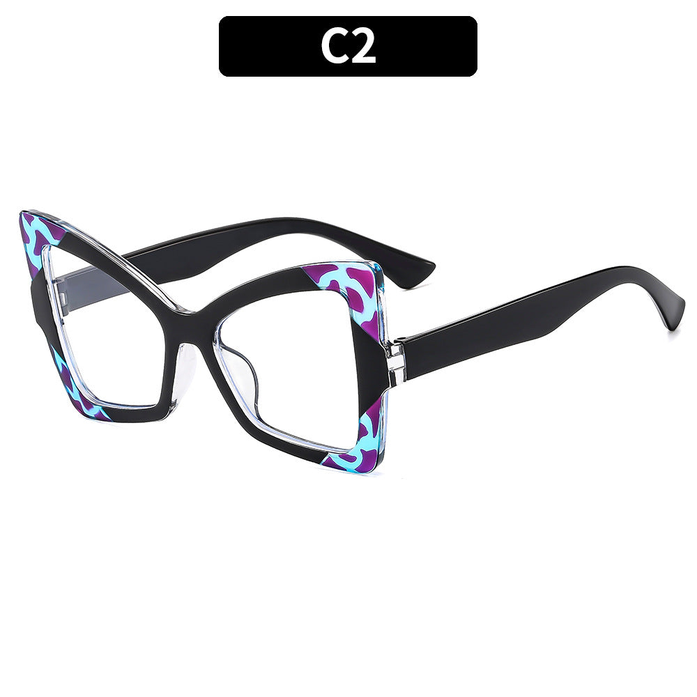 Bold Cat Eye Oversized Eyeglass Frames - Black