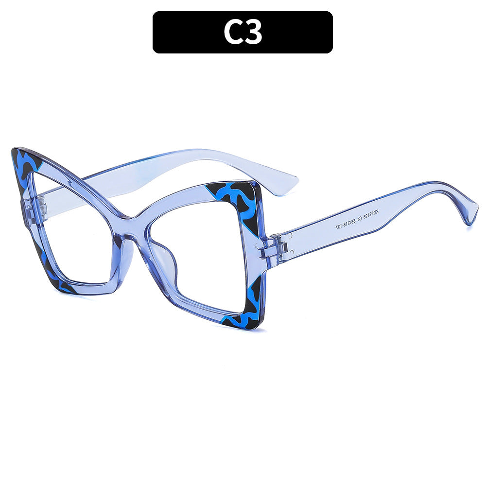 Bold Cat Eye Oversized Eyeglass Frames - Blue